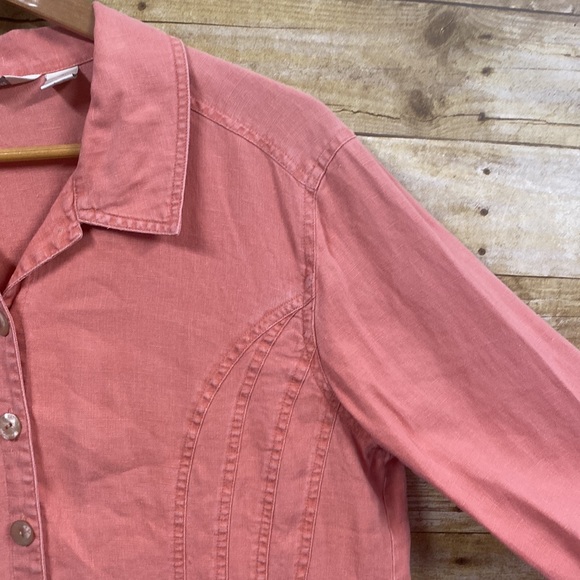 J. Jill 100% linen peach coral jacket size 16 - Picture 6 of 11